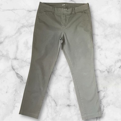 Old Navy Women's Pixie Ankle Pants Size 10 Gray Double Hook Office Career EUC