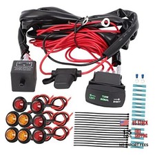 UTV Turn Signal Kit Universal ATV Street Legal Kit with Rocker Switch Black