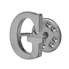 Letter Lapel Pins for Men Women Initial Alphabet Letter-G Collar Gunmetal Gray