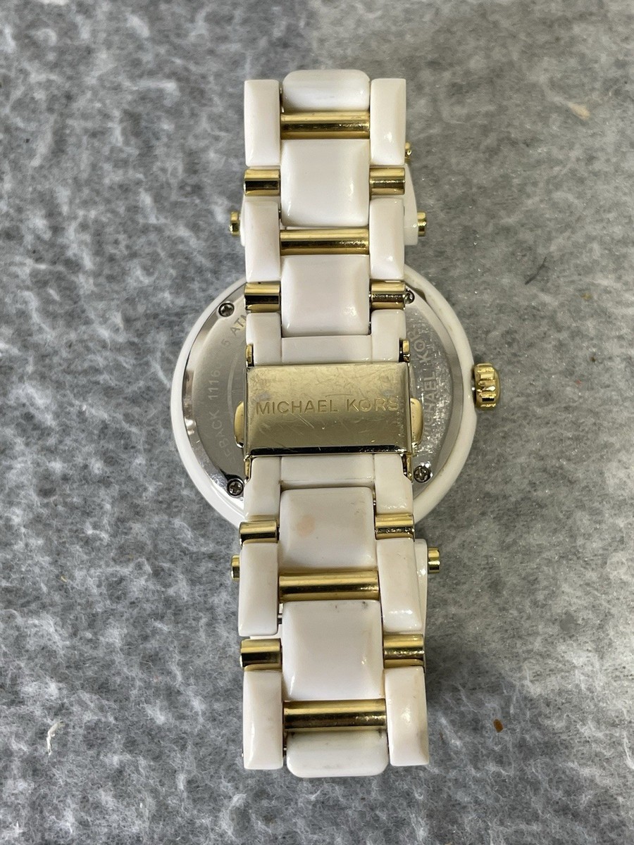 Michael Kors Women\'s Delray MK4315 Gold-Tone and White Acetate Link Watch Michael Kors Womens Delray White Watch MK4315 - Walmart.com main image 2