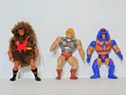 *READ* Vintage He Man MOTU Figures Grizzlor Battle Damage He-Man & Man E Faces