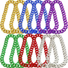 Riuziyi 12Pack Big Chunky Plastic Hip Hop Chain for Men, 80s 90s Costume Rapp...