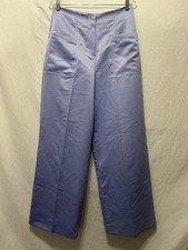 NWT Zara Lavender Satin Wide Leg High Rise Flat Front Trousers Size Large