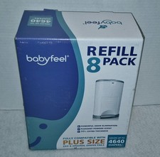 BABYFEEL Diaper Pail Refill 8 Pk Compatible w/ All Dekor PLUS Size 4640 Diapers