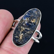 Ravishing Sodalite Rough Gemstone 925 Sterling Silver Jewelry Ring Size 8