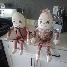 Vintage Humpty Dumpty Doll With Mrs Humpty Dumpty 24 in