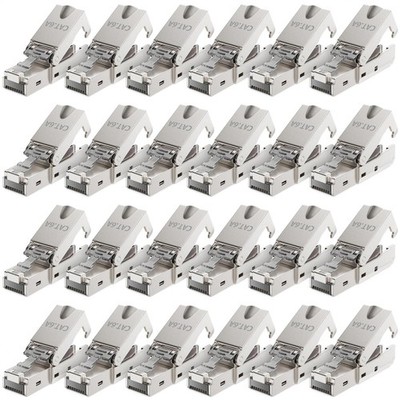 24x CAT 6a Netzwerkstecker RJ45 mit LSA Anschluss für Starre Verlegekabel