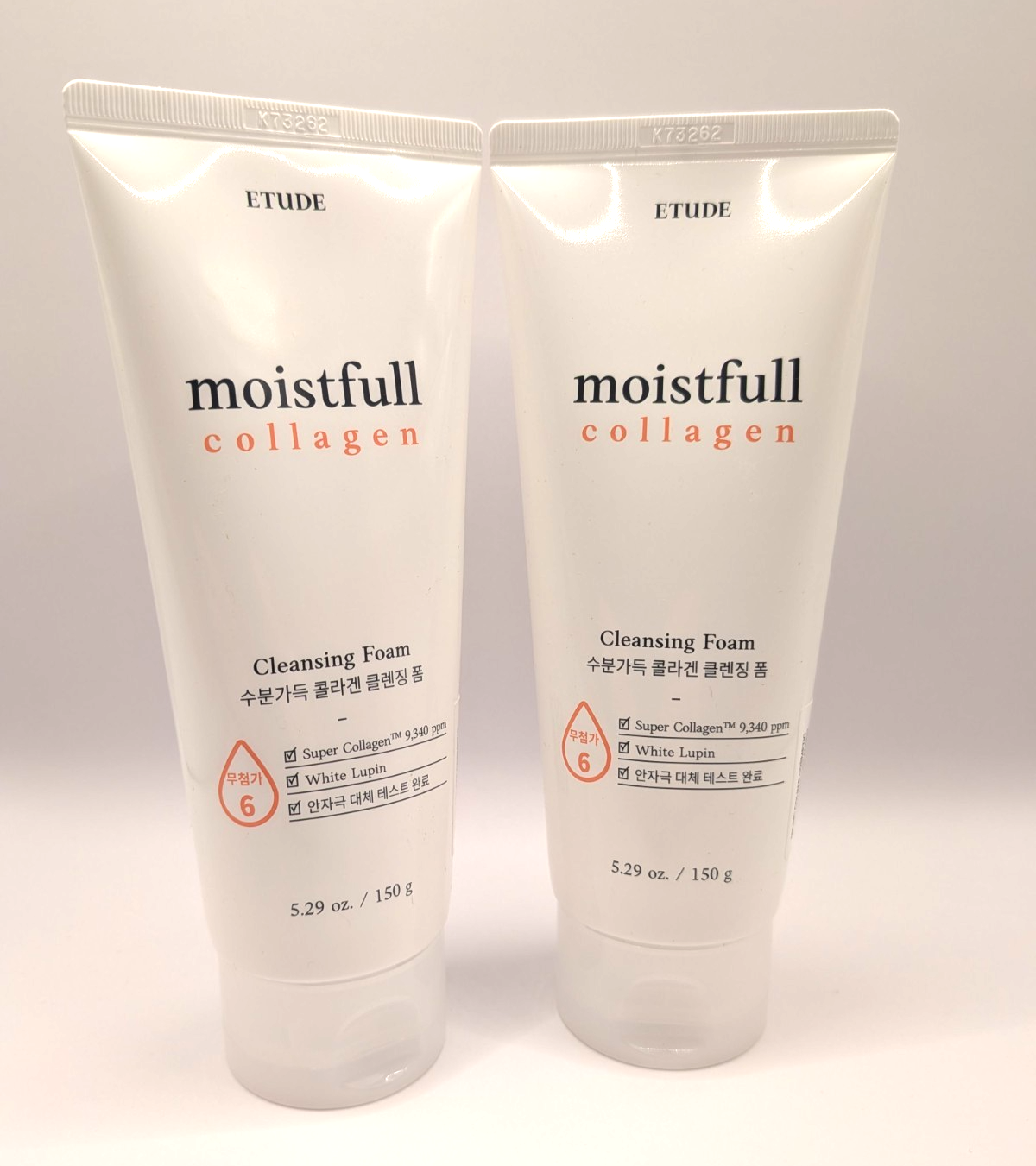 x2 [ETUDE] MOISTFULL COLLAGEN CLEANSING FOAM 150G - Twin Pack