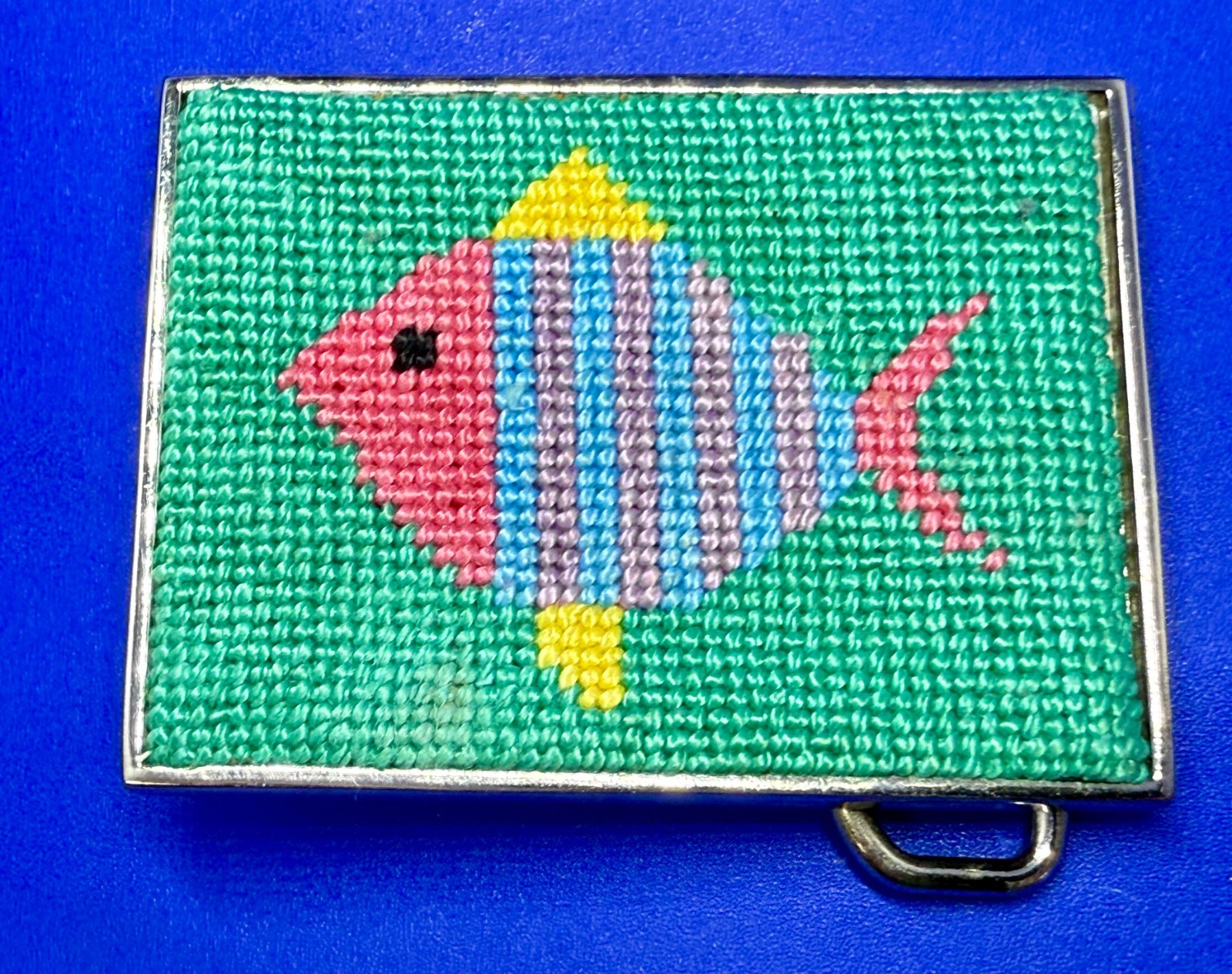 Goldfish Geometric Pattern Multi-Color Needlepoin… - image 1