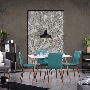 Set Of4 Dining Chairs Fabric Cushion Kitchen Chairs With Sturdy