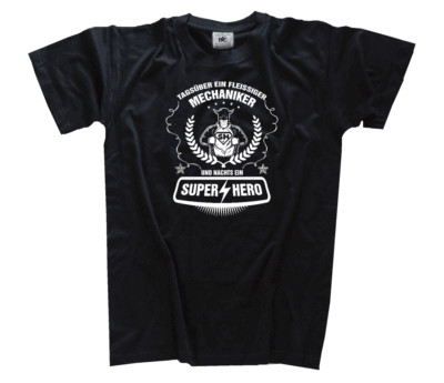 Tagsüber ein fleissiger Mechaniker und nachts ein Super Hero Handwerker T-Shirt