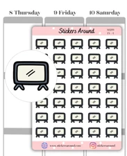 TV Icon Planner Stickers #1, Calendar & Journal Sticker