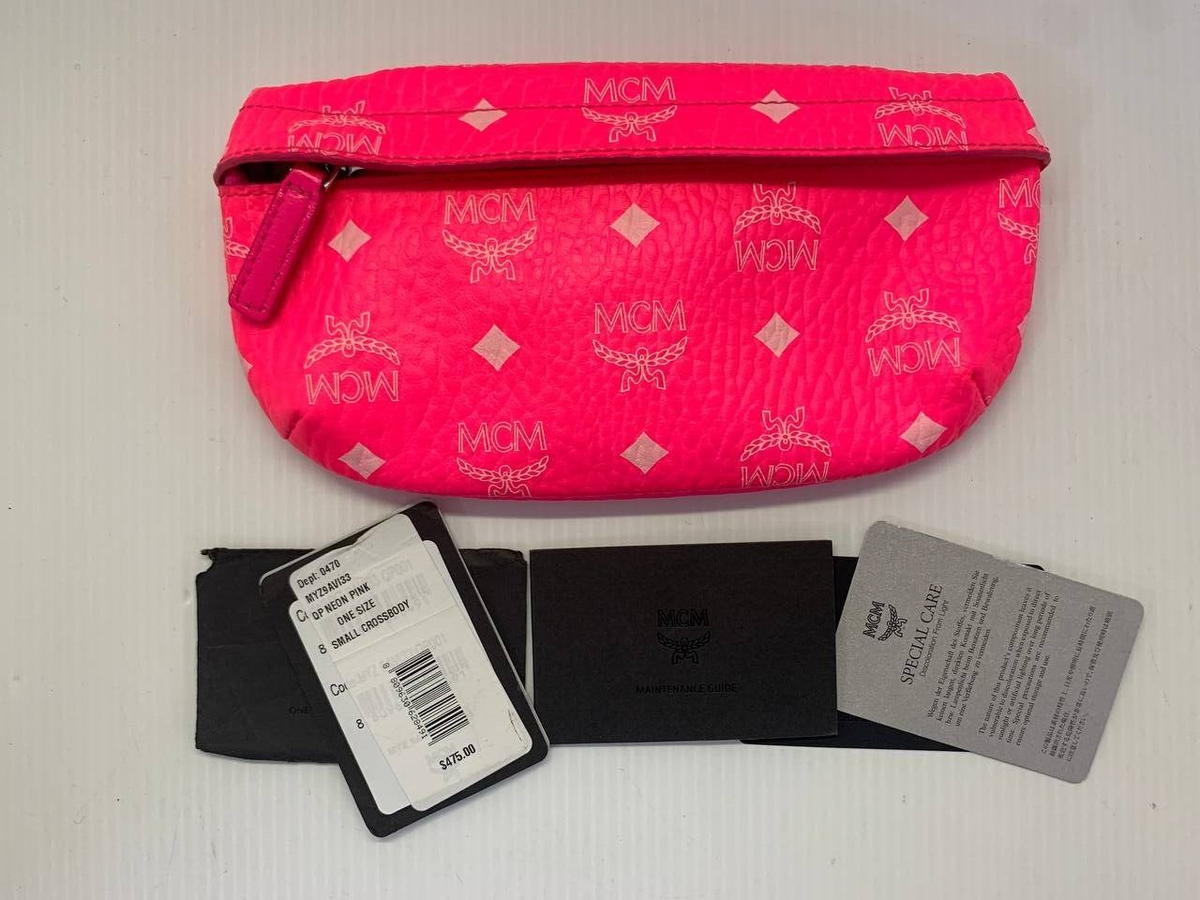 Authentic MCM Visetos Mini Crossbody Neon Pink No Strap | eBay Authentic MCM Visetos Mini Crossbody Neon Pink No Strap | eBay
