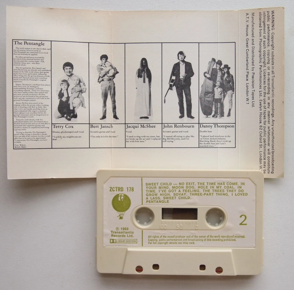 PENTANGLE - SWEET CHILD (TRANSATLANTIC ZCTRD178) 1970s UK CASSETTE TAPE JANSCH Foto 4 de 4