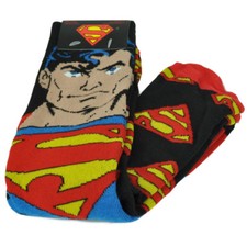 DC Comics Superman Super Hero 2 Pairs Long Socks Mens Shoe Size 6-12 Warner Bros
