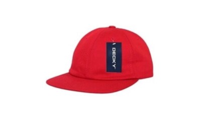 Decky Relaxed Flat Bill Cap/rot 7 1/2 brandneu mit Etikett kostenloser Versand