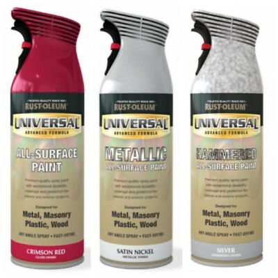 Universal Multi Surface Aerosol Sprühlack gehämmert metallic seidenmatt 400ml