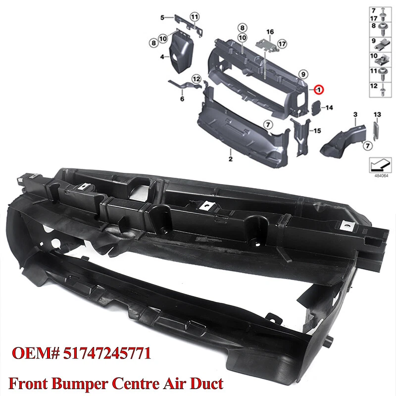 FOR BMW 1 SERIES F20 F21 AIR DUCT FRONT RADIATOR UPPER PANEL 2011-2019 7245771 - Image 2 of 4