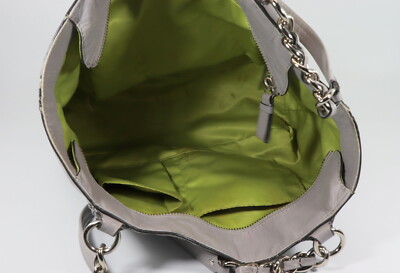 COACH Grey Soft Leather Chain Handle Shoulder Bag | eBay display picture 1
