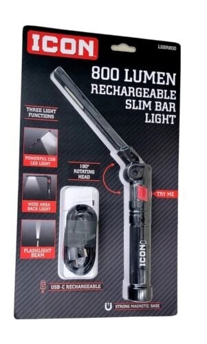 NUEVO ICON 800 Lúmenes LED Recargable Magnético Plegable Barra Delgada Luz de Trabajo Foto 3 de 4