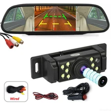 5" Mirror Monitor Car Rear View Reversing Backup Camera Night Vision System Kit