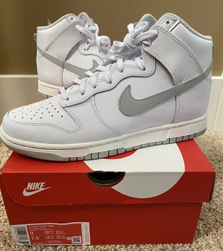 Size US 9W/7.5M - Women’s Nike Dunk High White Neutral Grey DD1869-111 FREE SHIP