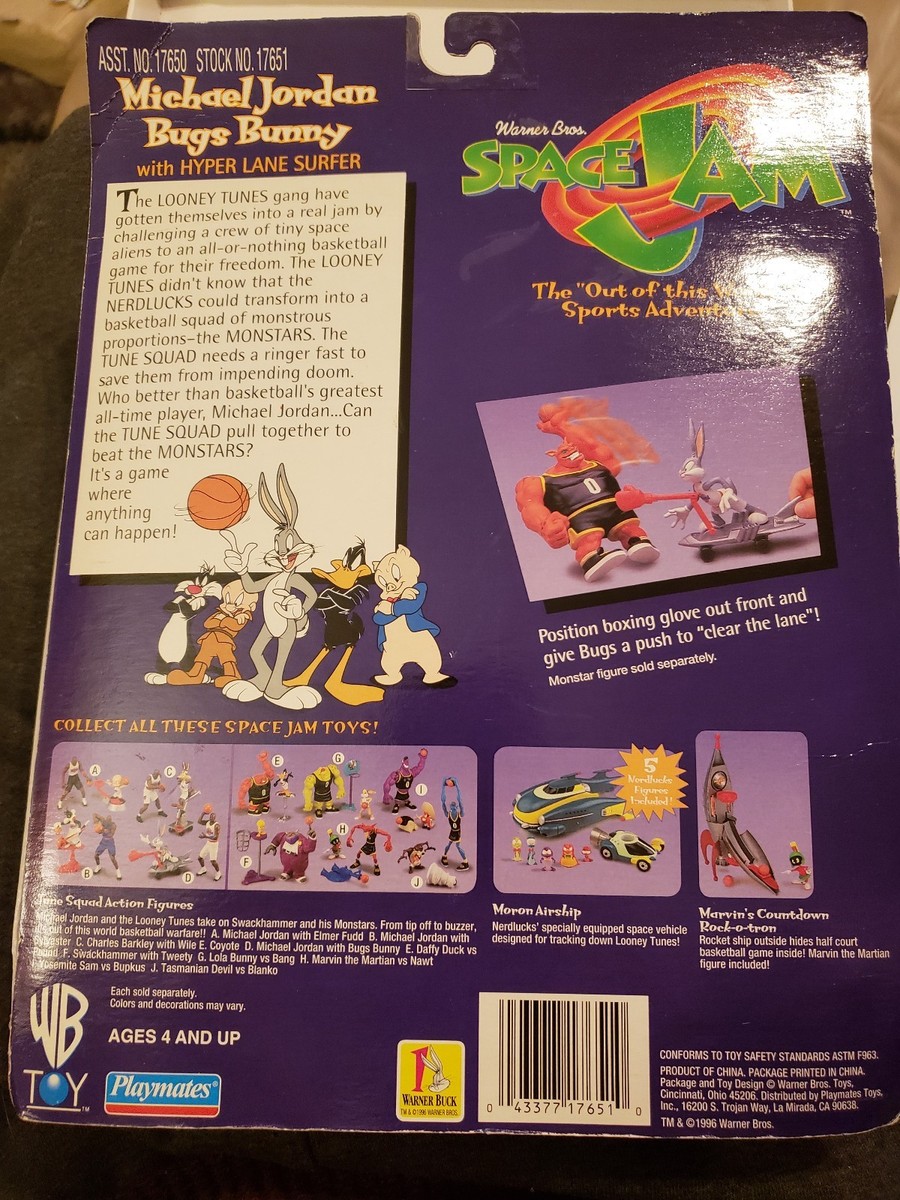 Space Jam MICHAEL JORDAN BUGS BUNNY With Hyper Lane Surfer Figures