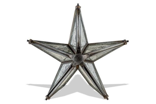 Star Tree Topper, Silver Grey Metal & Mirror Glass Bakara Nkuku Rustic Xmas - Picture 3 of 3