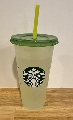 STARBUCKS 24 Oz Color Changing Confetti Cold Cup Tumbler Green | eBay
