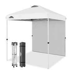 EAGLE PEAK 6.6 x 6.6 Pop Up Canopy Tent Instant Outdoor Canopy with 1 Sidewall