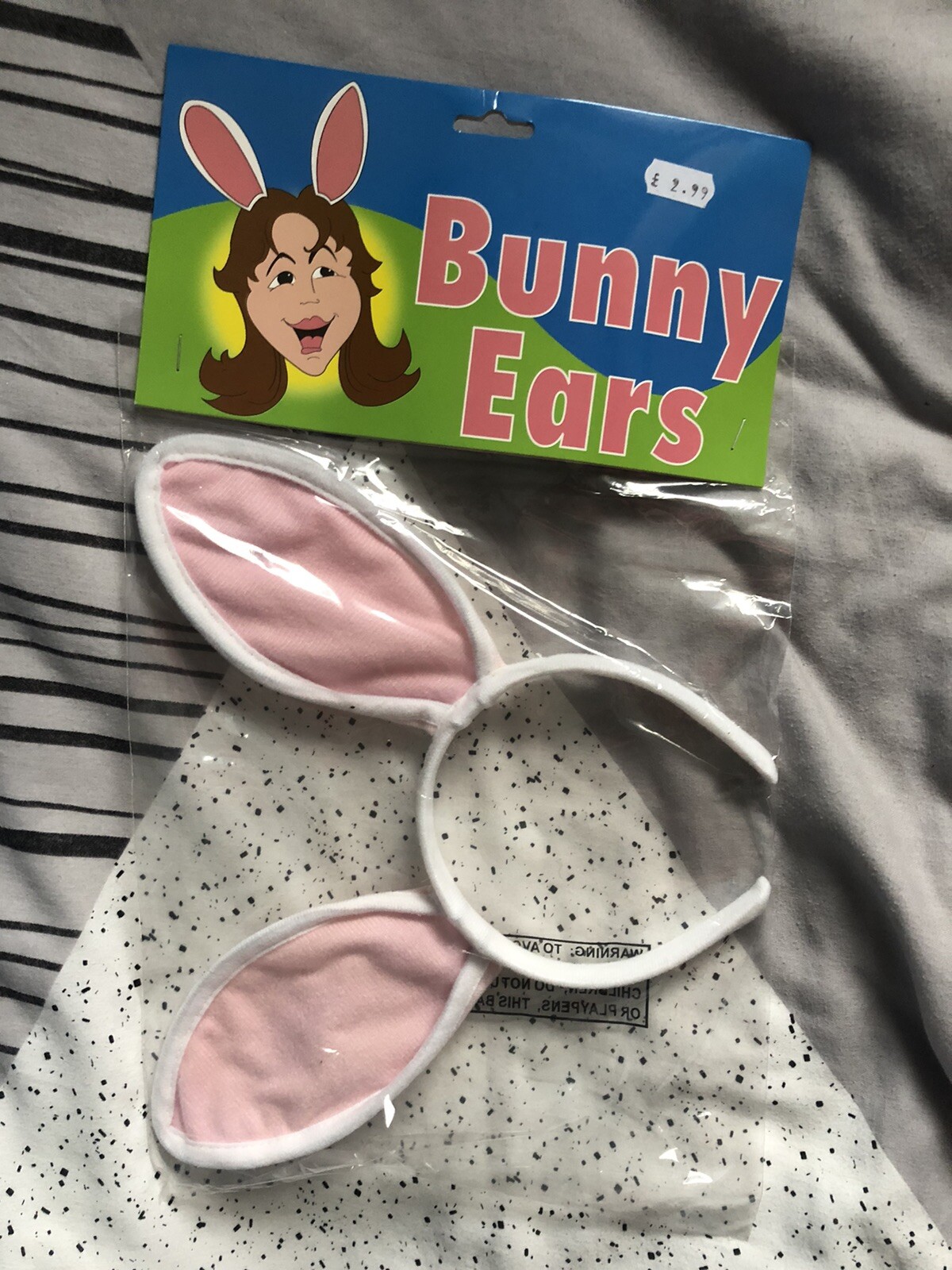 Bunny Ears on Headband Rabbit Easter Fancy Dress Accessory Adult Hat Headgear