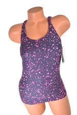 Women's TYR Moonstone Beach Tankini Swim Top Contour Cup Pink Black Size XS NWT