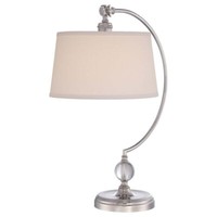 Tischleuchte Beistelllampe Wohnzimmerlampe Tiffany-Glas Metall H 62,2 Cm Nickel