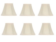 Set of Six Chandelier Shades 6" Eggshell Silk Mini Shades Lamp Shade