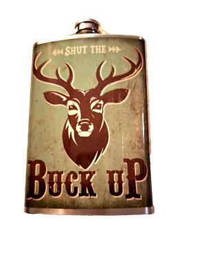 Trixie and Milo Hip Flask Green Stainless Steel Shut the Buck Up 8oz New