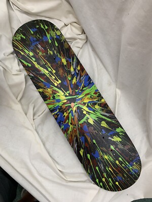 Vintage Hand Spin Painted Skateboard deck Wall Spin Art creative design