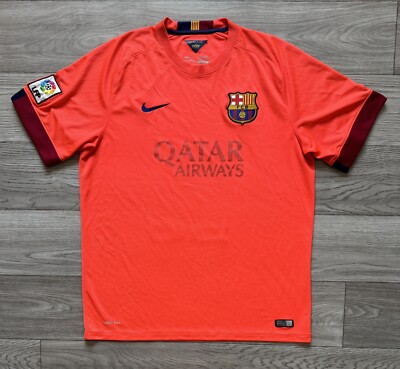 Barcelona 2014/15 Away Orange Football Shirt Soccer Jersey Size XL
