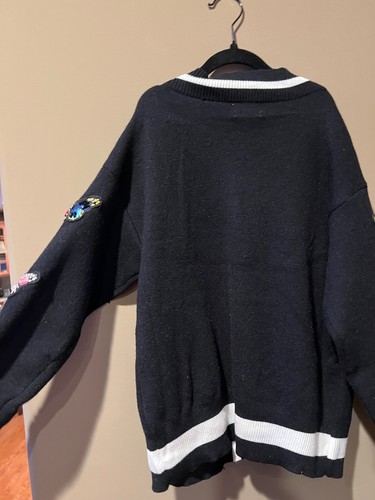 Lola and the boys brand new black cardigan with butterfly appliqués size 10 - Picture 6 of 7