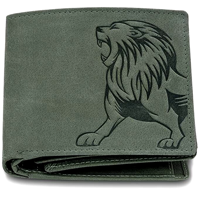 Vintage Green RFID Blocking Leather Bi-Fold Wallet for Men  -image