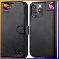 HandyhüLle FüR Iphone 14 Pro PU Leder Schwarz KlapphüLle Mit Kartenfach Rfid
