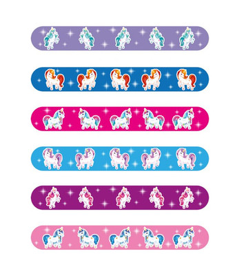 1-50 Einhorn Snap Slap Band Armbänder Beute Party Tasche Füllung Gastgeschenk Spielzeug Belohnung