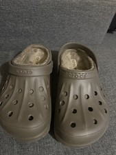 Crocs Baya Lined Clogs Fur Brown Unisex 7 Mens 9 Woman