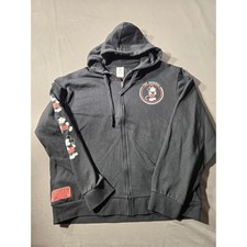 Disney Mickey Mouse Full Zip Hoodie Black Graphic Sweatshirt Mens XL Original