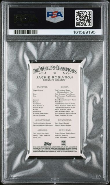 Jackie Robinson 2025 Topps A & G MINI—BLACK BORDER #31 PSA 10 GEM MT HOF Pop 1 view 2
