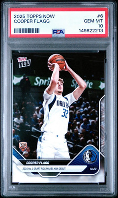 2025-26 Topps Now NBA Cooper Flagg #6 Mavericks Debut RC PSA 10 | eBay