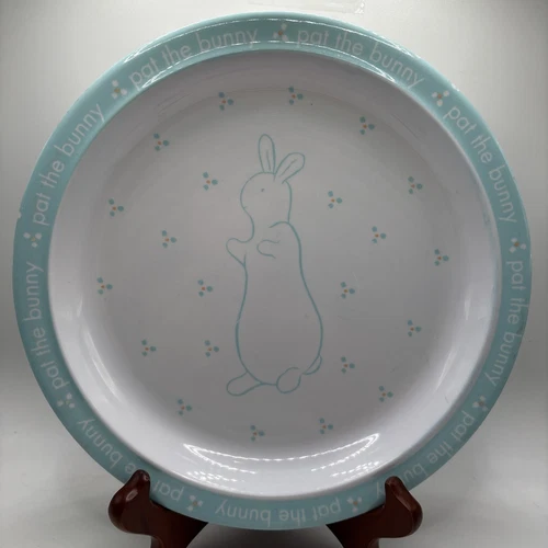 Pat the Bunny Melamine Dinnerware Plate. Blue 8.25 In. Set Of 2