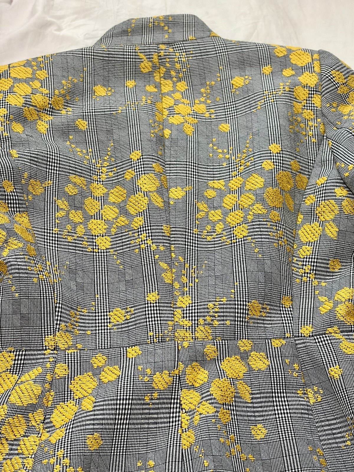 Zara Basic Plaid Yellow Splatter Blazer Artsy Jac… - image 7