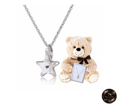 [Funke] Funkenstern Halskette Stern Design Swarovski Kristall Teddybär Geschenk