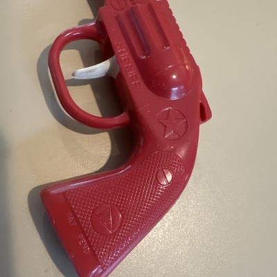 Vintage Pyro Red Plastic Six-Shooter Six Shooter Click Toy Gun