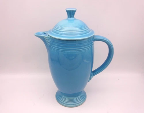 Vintage Fiestaware Turquoise Coffee Pot Server HLC USA Homer Laughlin 30s 40s